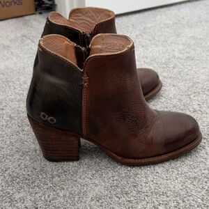 Bed Stu Distressed Brown Ankle Booties